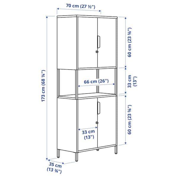 Ikea TROTTEN - Cabinet with doors, anthracite, 70x35x173 cm