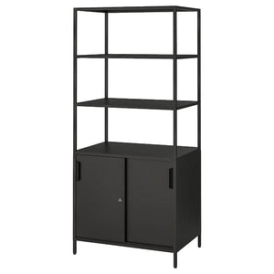 Ikea TROTTEN - Cabinet with sliding doors, anthracite, 80x55x180 cm