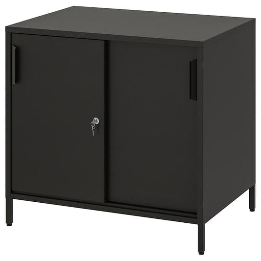 Ikea TROTTEN - Cabinet with sliding doors, anthracite, 80x55x75 cm