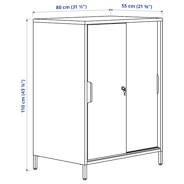 TROTTEN - Cabinet with sliding doors, anthracite, 80x55x110 cm - best price from Maltashopper.com 20474837