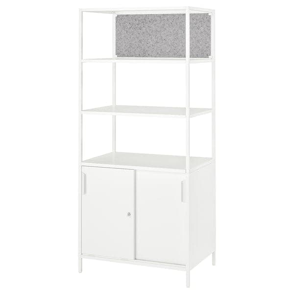 TROTTEN - Cab w sliding doors/noticeboard, white, 80x180 cm - best price from Maltashopper.com 19429643