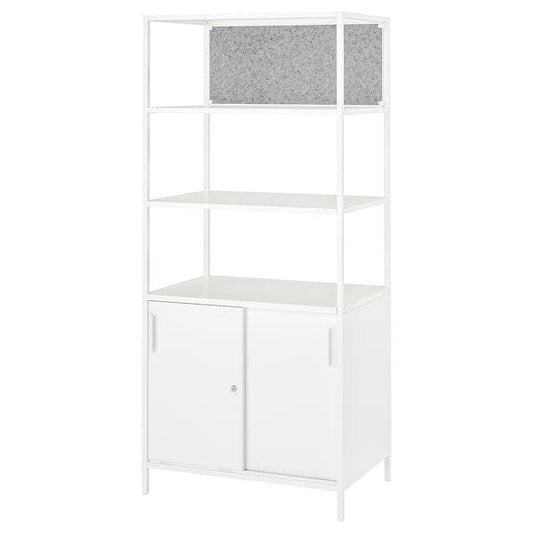 TROTTEN - Cab w sliding doors/noticeboard, white, 80x180 cm - best price from Maltashopper.com 19429643
