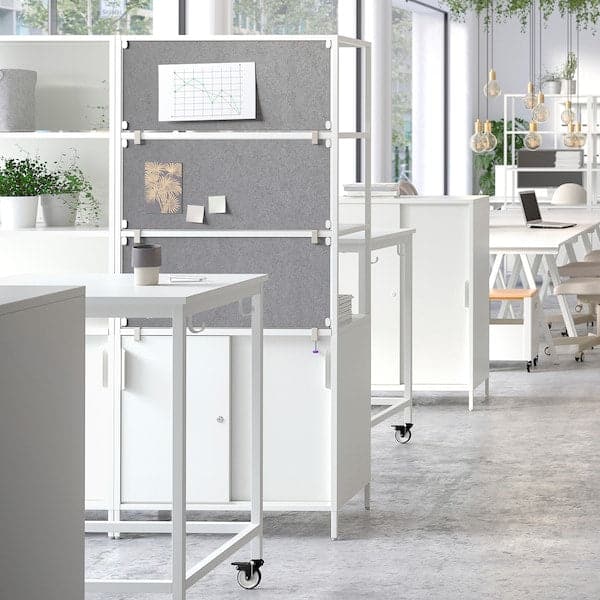 Ikea TROTTEN - Cab w sliding doors/noticeboard, white, 80x180 cm
