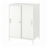 TROTTEN - Cabinet with sliding doors, white, 80x55x110 cm - best price from Maltashopper.com 60474760