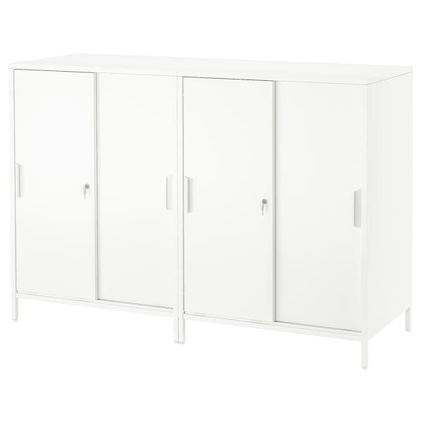 TROTTEN - Cabinet with sliding doors, white, 160x110 cm - best price from Maltashopper.com 59429660