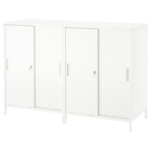 TROTTEN - Cabinet with sliding doors, white, 160x110 cm
