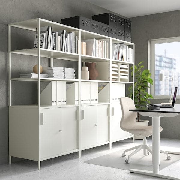 Ikea TROTTEN - Cabinet with sliding doors, white, 80x55x180 cm