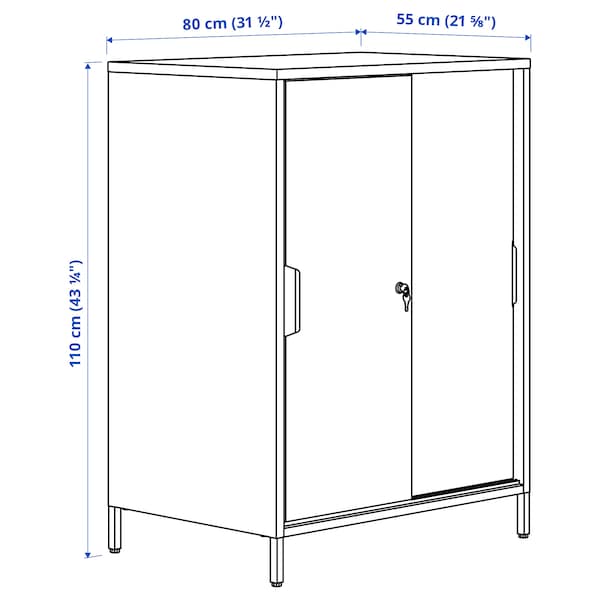 TROTTEN - Cabinet with sliding doors, white, 80x55x110 cm - best price from Maltashopper.com 60474760