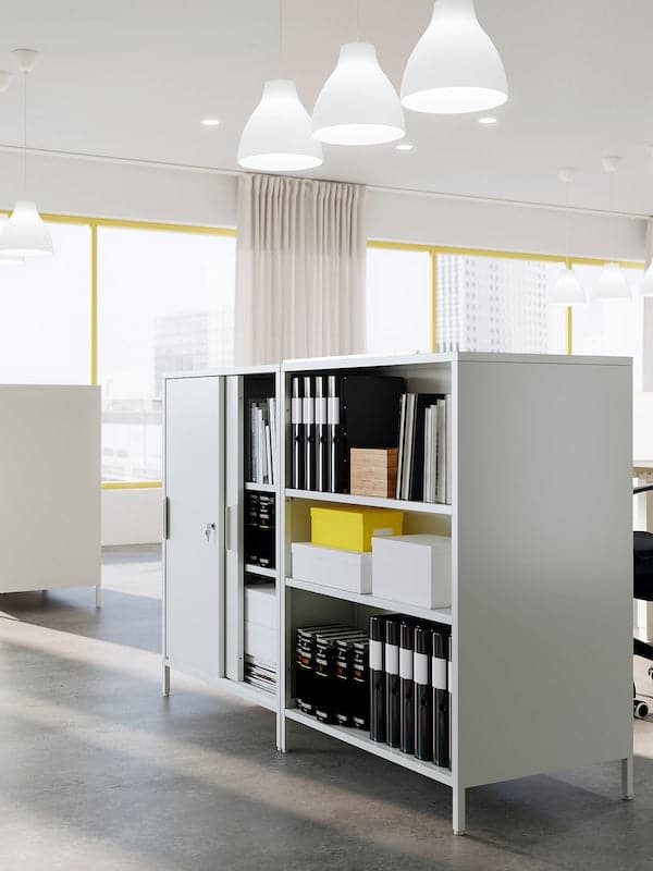 Ikea TROTTEN - Cabinet with sliding doors, white, 160x110 cm
