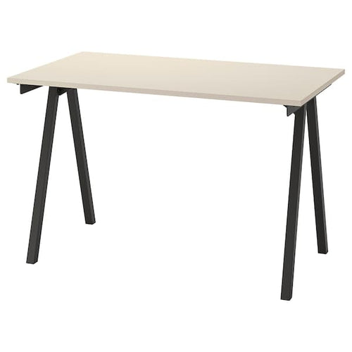 TROTTEN - Desk, beige/anthracite, 120x70 cm