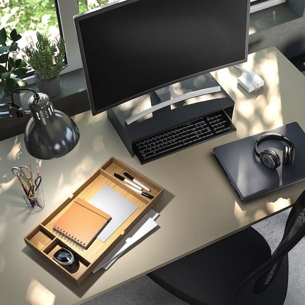 TROTTEN - Desk, beige/anthracite, 120x70 cm - best price from Maltashopper.com 09429568