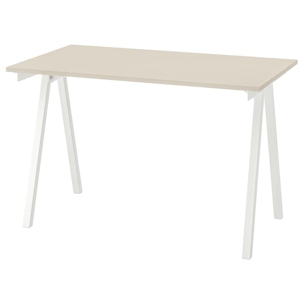 TROTTEN - Desk, beige/white