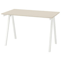 TROTTEN - Desk, beige/white, 120x70 cm - best price from Maltashopper.com 49434389