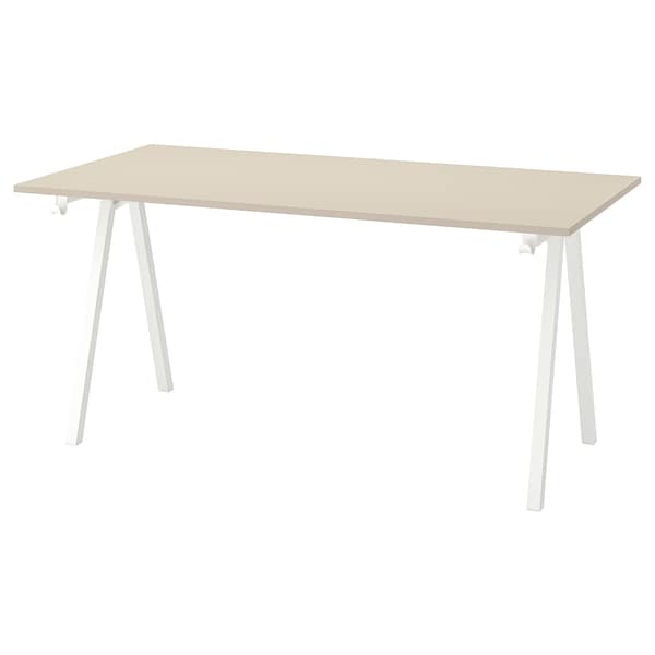 TROTTEN - Desk, beige/white