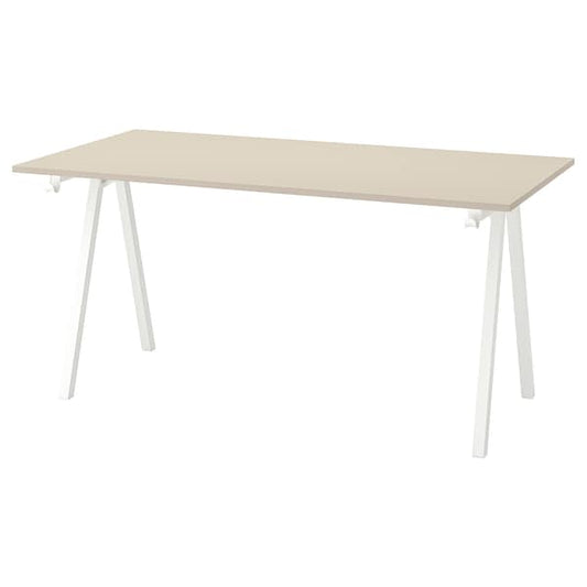 Ikea TROTTEN - Desk, beige/white, 160x80 cm
