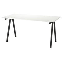 TROTTEN desk, white/anthracite, 160x80 cm