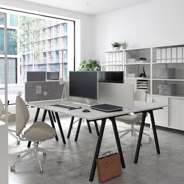 TROTTEN - Desk, white/anthracite, 160x80 cm - best price from Maltashopper.com 39429562