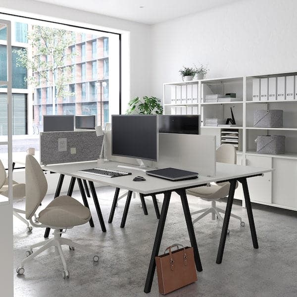 Ikea TROTTEN - Desk, white/anthracite, 160x80 cm