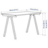 TROTTEN - Desk, white, 120x70 cm - best price from Maltashopper.com 29424942