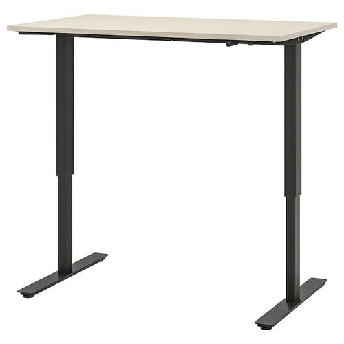 TROTTEN - Desk sit/stand, beige/anthracite, 120x70 cm