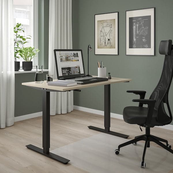 TROTTEN - Desk sit/stand, beige/anthracite, 120x70 cm - best price from Maltashopper.com 79429584