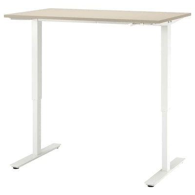 TROTTEN - Desk sit/stand, beige/white, 120x70 cm - best price from Maltashopper.com 89434127