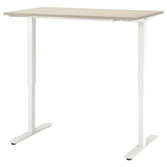 Ikea TROTTEN - Desk sit/stand, beige/white, 120x70 cm