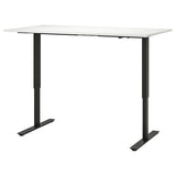 TROTTEN desk sit/stand, white/anthracite, 160x80 cm