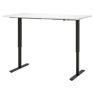 TROTTEN - Desk sit/stand, white/anthracite, 160x80 cm - best price from Maltashopper.com 59429599