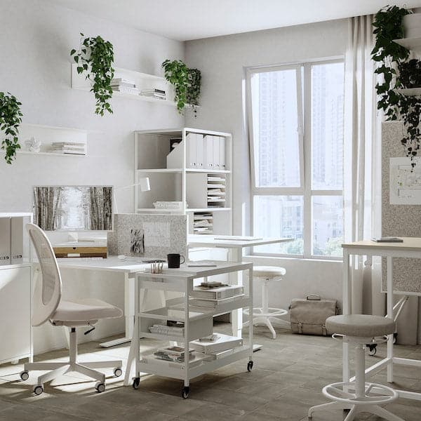 TROTTEN - Desk sit/stand, white, 120x70 cm - best price from Maltashopper.com 99429578