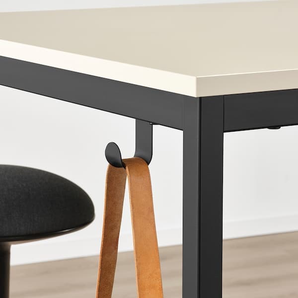 TROTTEN - Table, beige/anthracite, 80x80 cm - best price from Maltashopper.com 09429610