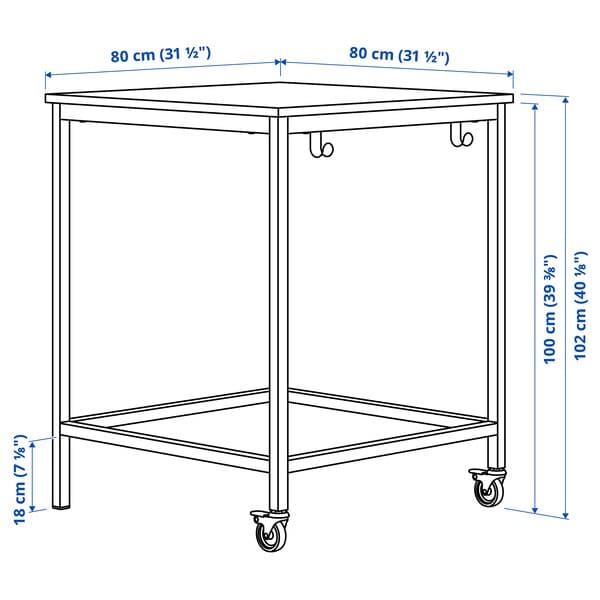 Ikea TROTTEN - Table, beige/white, 80x80 cm