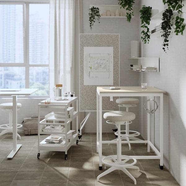Ikea TROTTEN - Table, beige/white, 80x80 cm