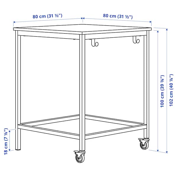 Ikea TROTTEN - Table, white/anthracite, 80x80 cm