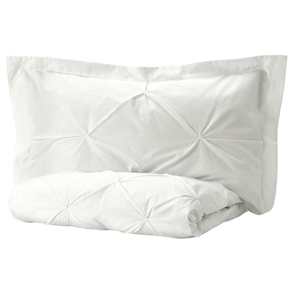 TRUBBTÅG - Duvet cover and 2 pillowcases, white, 240x220/50x80 cm - best price from Maltashopper.com 20482106