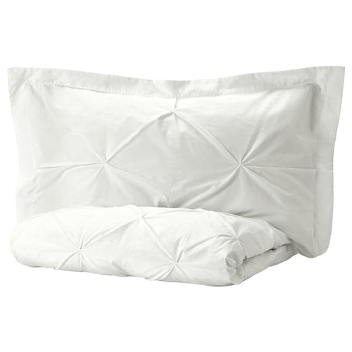 TRUBBTÅG - Duvet cover and 2 pillowcases, white, 240x220/50x80 cm