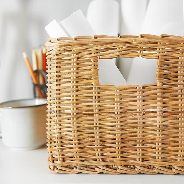 TRUMMIS - Basket, handmade rattan, 18x25x14 cm - best price from Maltashopper.com 20500817