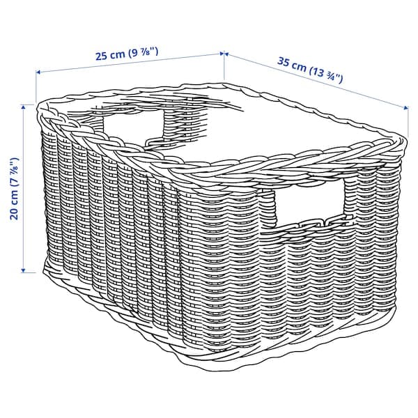 TRUMMIS - Basket, handmade rattan, 25x35x20 cm - best price from Maltashopper.com 60500820