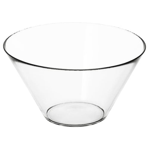 TRYGG - Serving bowl, clear glass, 28 cm