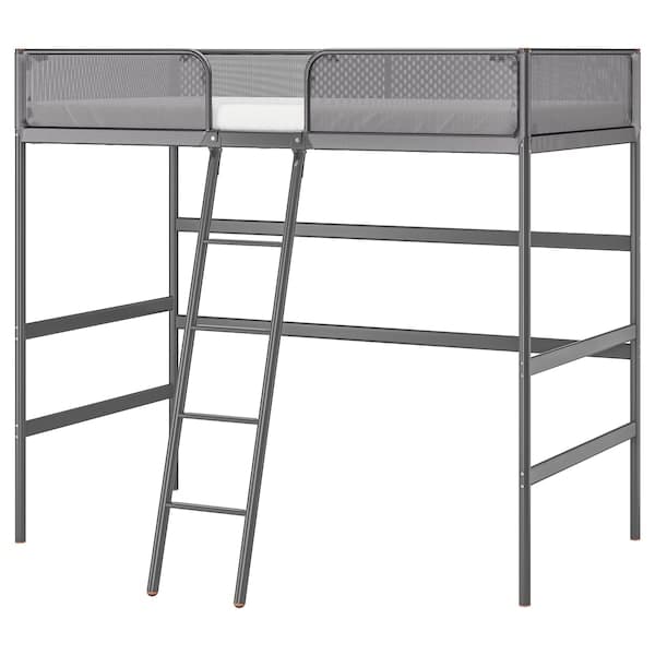 TUFFING - Loft bed frame, dark grey, 90x200 cm - best price from Maltashopper.com 90299449