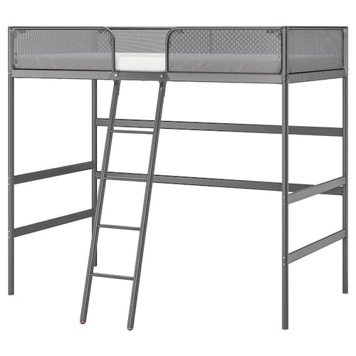 TUFFING - Loft bed frame, dark grey, 90x200 cm