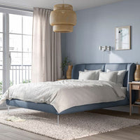 TUFJORD Padded bed structure - Gunnared blue 160x200 cm - best price from Maltashopper.com 70446408