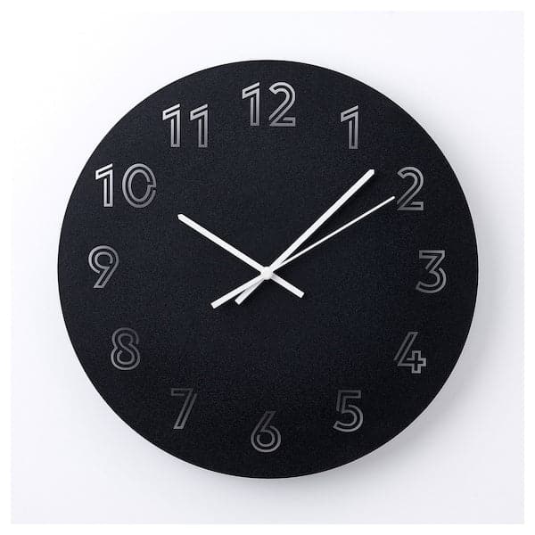 TUNNIS - Wall clock, low-voltage/black, 30 cm - best price from Maltashopper.com 00540485