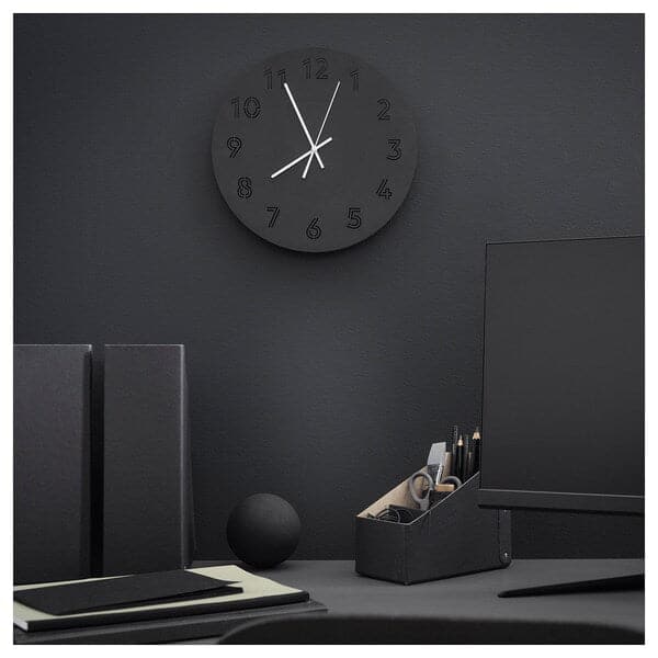 TUNNIS - Wall clock, low-voltage/black, 30 cm - best price from Maltashopper.com 00540485