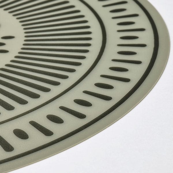 Ikea TUVIRIS - Place mat, grey-green/patterned plastic, 37 cm