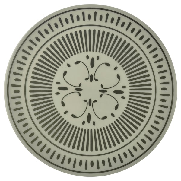 TUVIRIS - Place mat, grey-green/patterned plastic, 37 cm - best price from Maltashopper.com 30570843