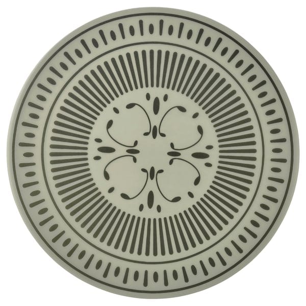 Ikea TUVIRIS - Place mat, grey-green/patterned plastic, 37 cm