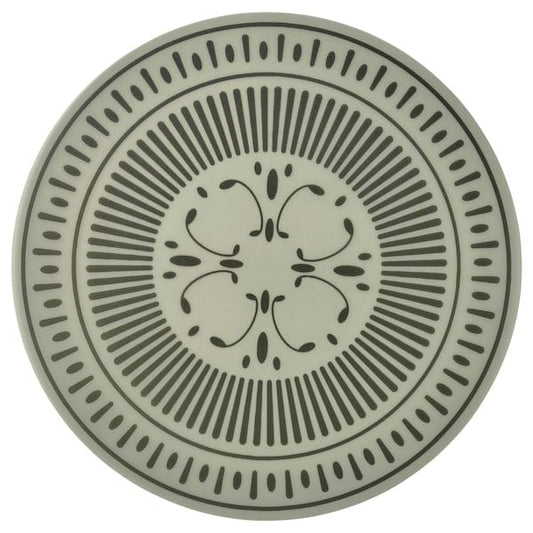 Ikea TUVIRIS - Place mat, grey-green/patterned plastic, 37 cm