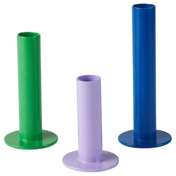 TUVKORNELL - Candle holder, set of 3, mixed colours - best price from Maltashopper.com 20556625