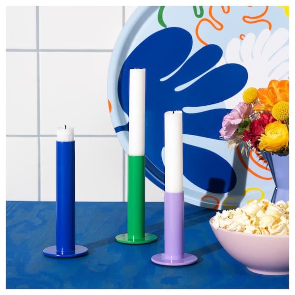 TUVKORNELL - Candle holder, set of 3, mixed colours - best price from Maltashopper.com 20556625